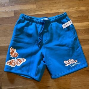 Blue Pacsun Eco Pacific Sunwear Butterfly fleece sweat shorts Size M